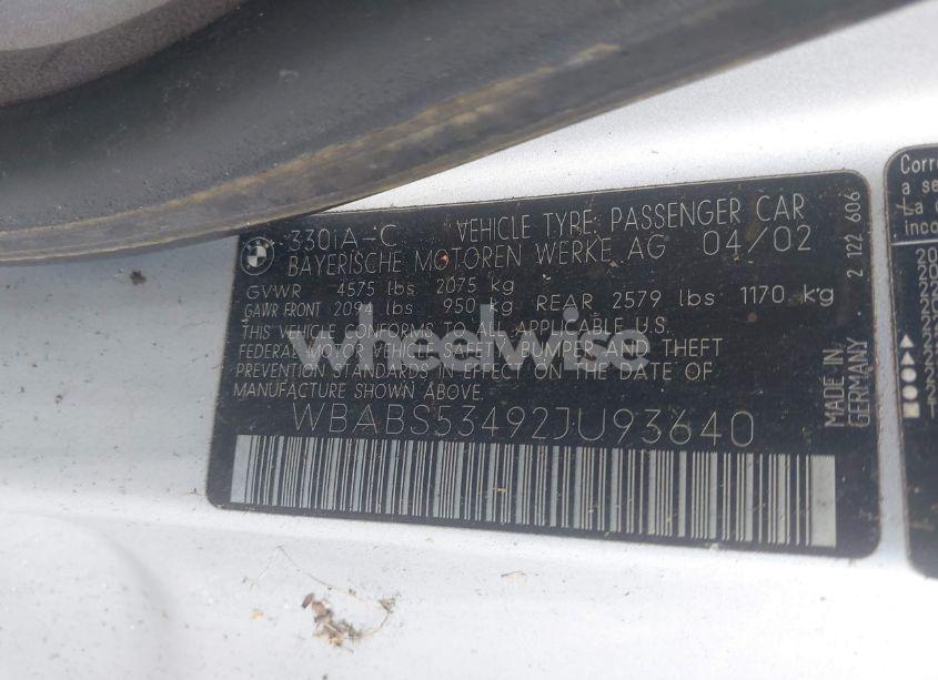 Photo 9 of 2002 Bmw 330ci N/A (VIN WBABS53492JU93640)