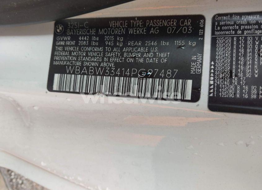 Photo 9 of 2004 Bmw 325ci (VIN WBABW33414PG97487)