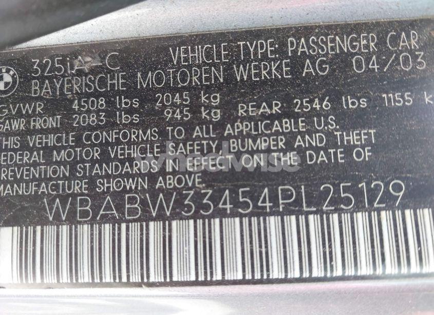 Photo 9 of 2004 Bmw 325ci (VIN WBABW33454PL25129)