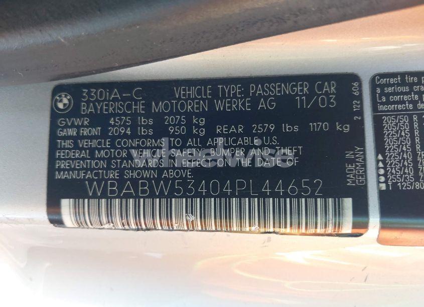 Photo 9 of 2004 Bmw 330ci (VIN WBABW53404PL44652)
