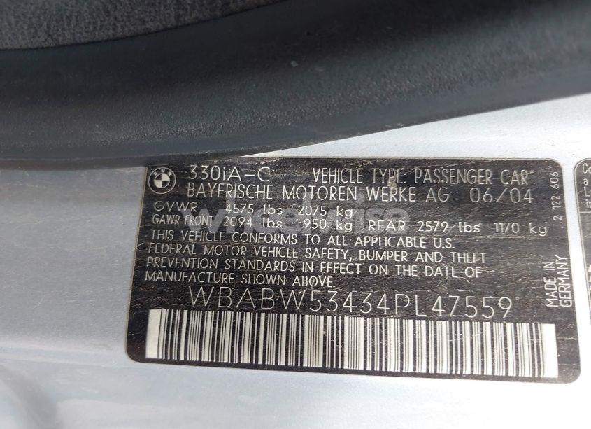 Photo 9 of 2004 Bmw 330ci (VIN WBABW53434PL47559)