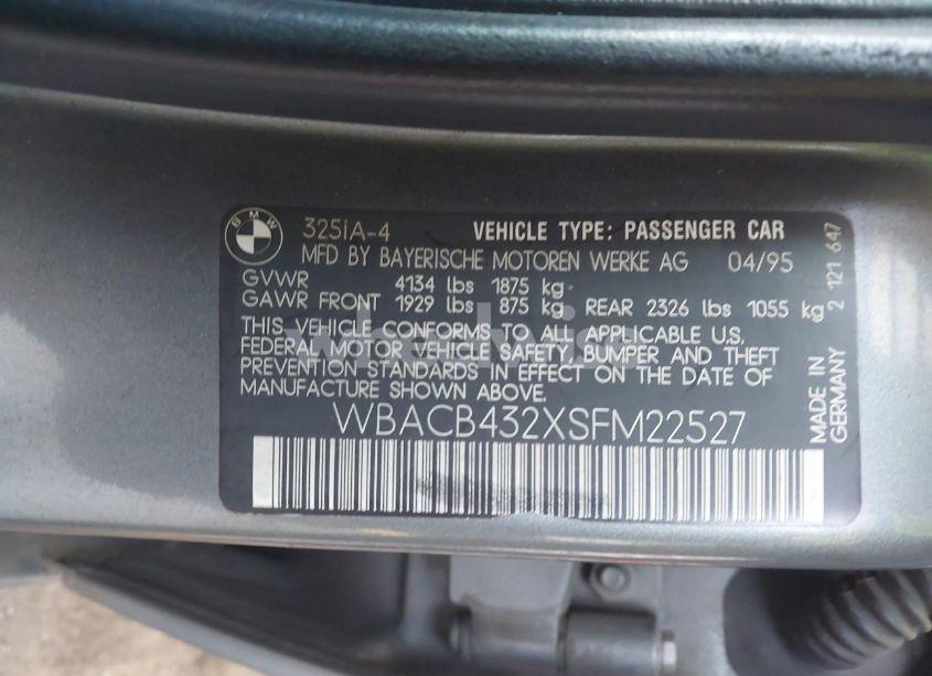Photo 9 of 1995 Bmw 325 I AUTOMATIC (VIN WBACB432XSFM22527)
