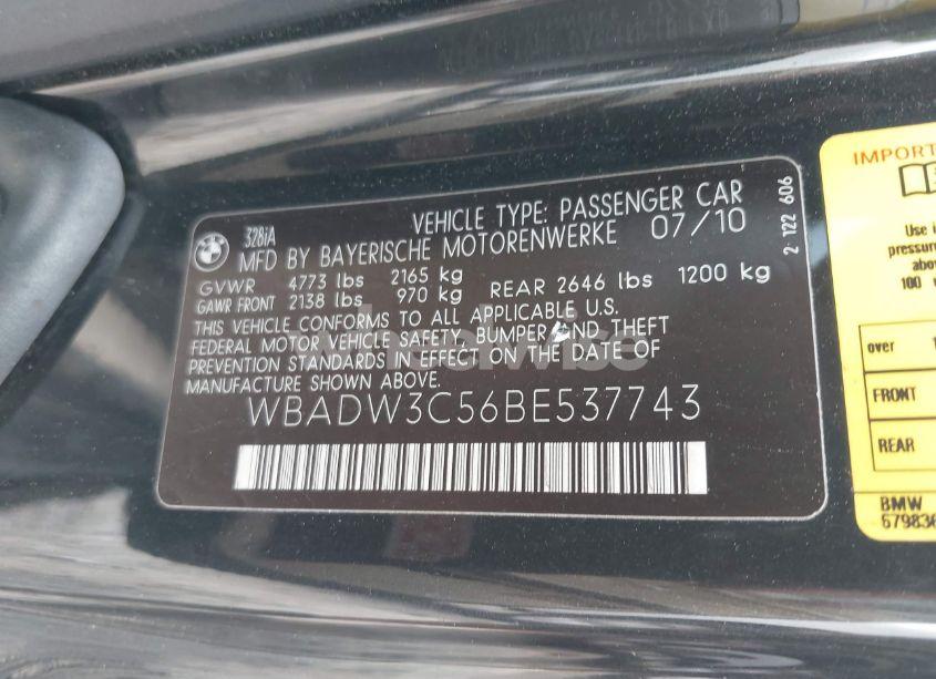 Photo 9 of 2011 Bmw 328i (VIN WBADW3C56BE537743)