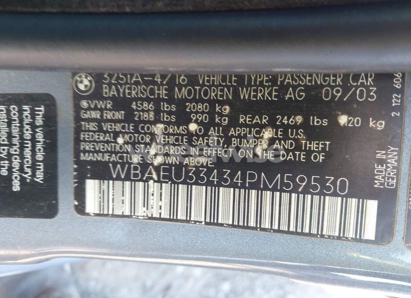 Photo 9 of 2004 Bmw 325xi (VIN WBAEU33434PM59530)
