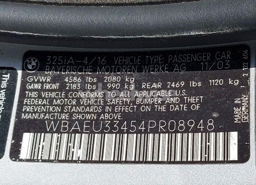 Photo 9 of 2004 Bmw 325xi (VIN WBAEU33454PR08948)