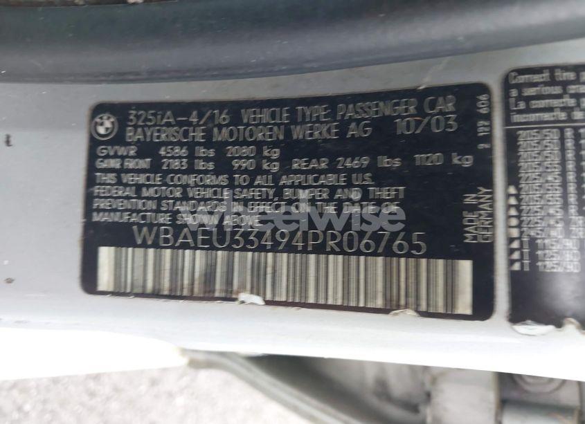 Photo 9 of 2004 Bmw 325xi (VIN WBAEU33494PR06765)
