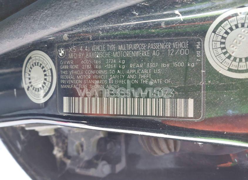 Photo 9 of 2001 Bmw X5 4.4 (VIN WBAFB33551LH14073)