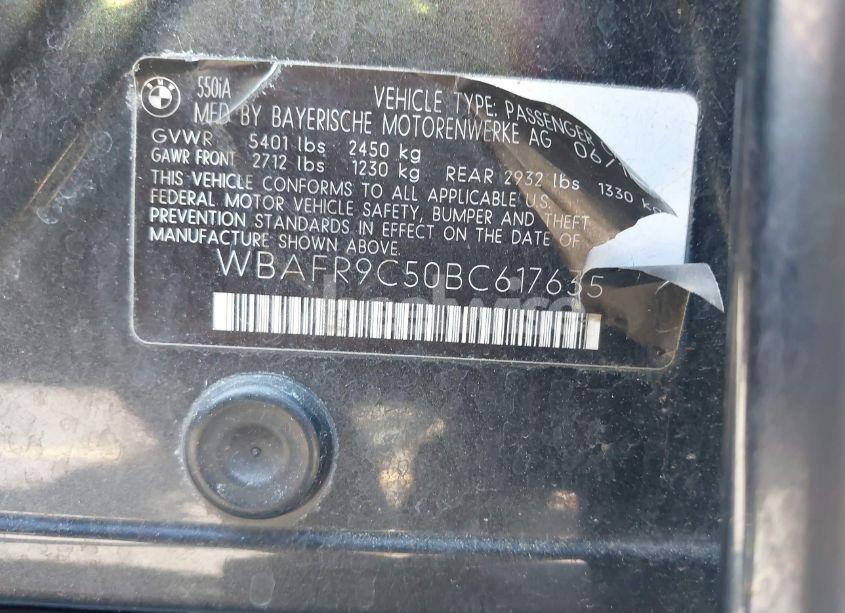 Photo 9 of 2011 Bmw 550i (VIN WBAFR9C50BC617635)