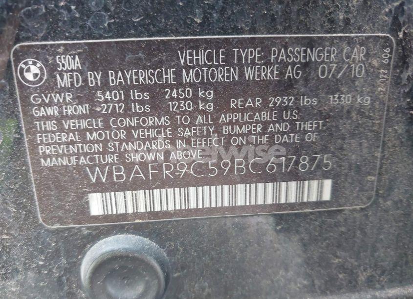 Photo 9 of 2011 Bmw 550i (VIN WBAFR9C59BC617875)