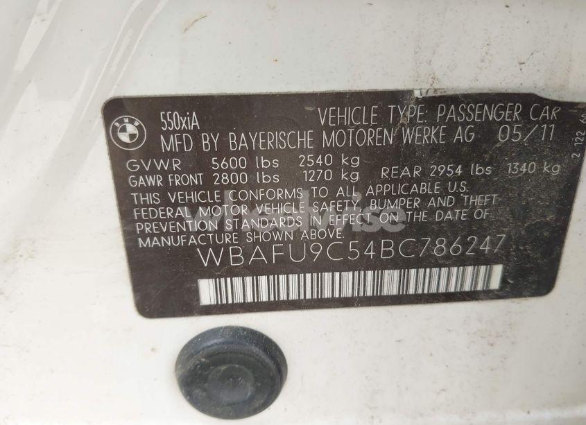 Photo 9 of 2011 Bmw 550i XDRIVE (VIN WBAFU9C54BC786247)