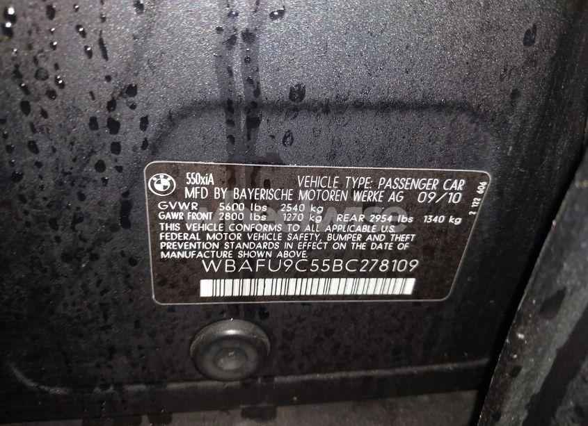 Photo 9 of 2011 Bmw 550i XDRIVE (VIN WBAFU9C55BC278109)