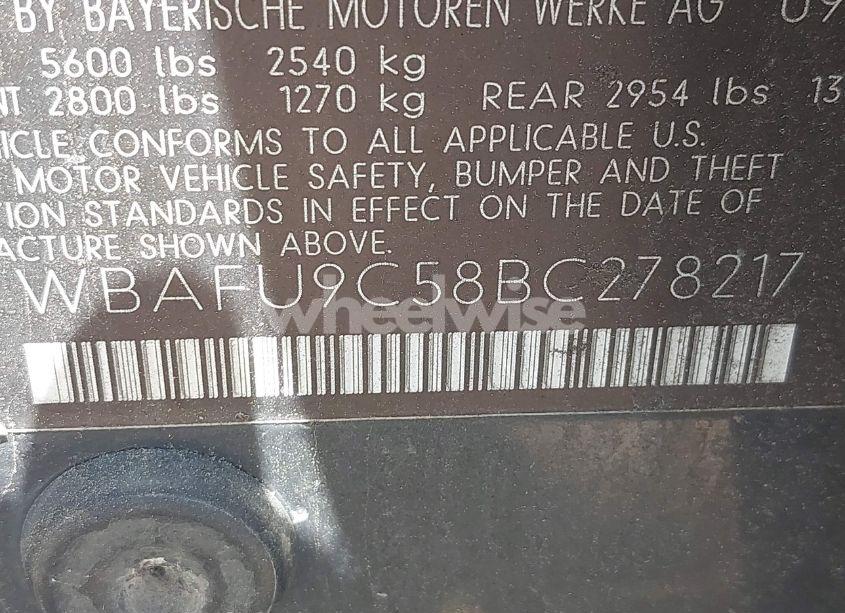 Photo 9 of 2011 Bmw 550i XDRIVE (VIN WBAFU9C58BC278217)