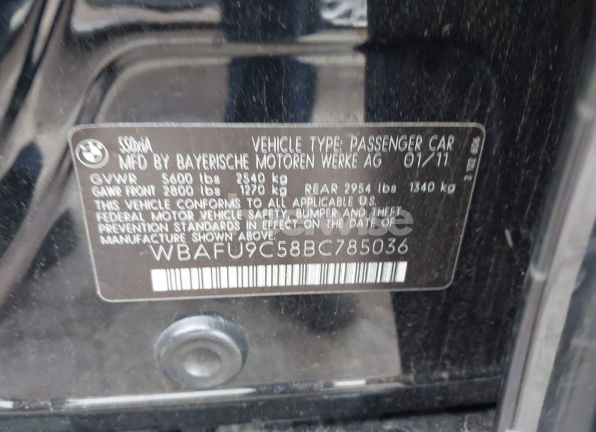 Photo 9 of 2011 Bmw 550i XDRIVE (VIN WBAFU9C58BC785036)