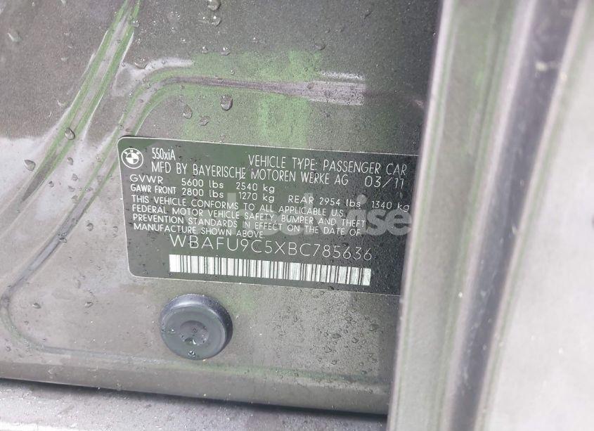 Photo 9 of 2011 Bmw 550i XDRIVE (VIN WBAFU9C5XBC785636)