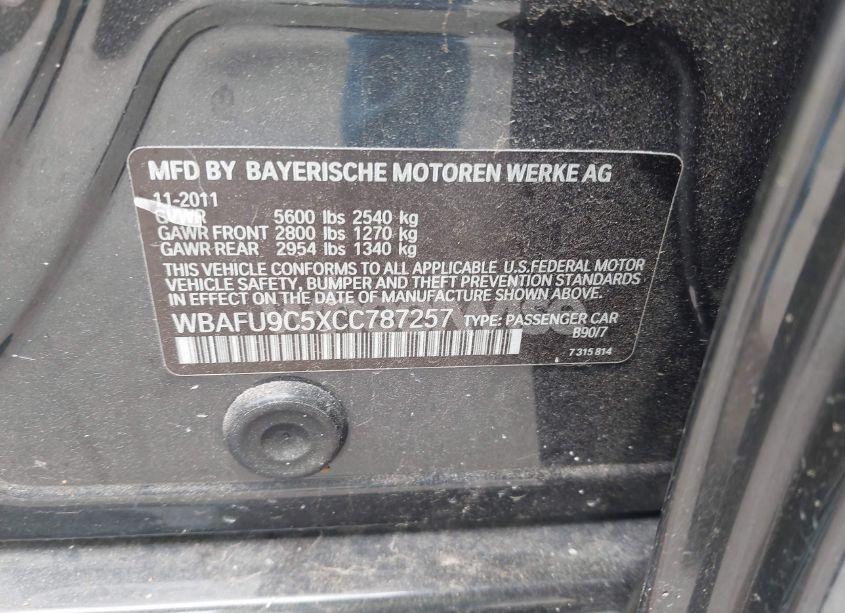 Photo 9 of 2012 Bmw 550i XDRIVE (VIN WBAFU9C5XCC787257)