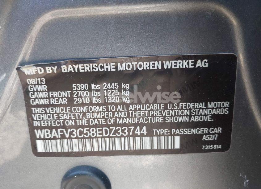 Photo 9 of 2014 Bmw 535d XDRIVE (VIN WBAFV3C58EDZ33744)