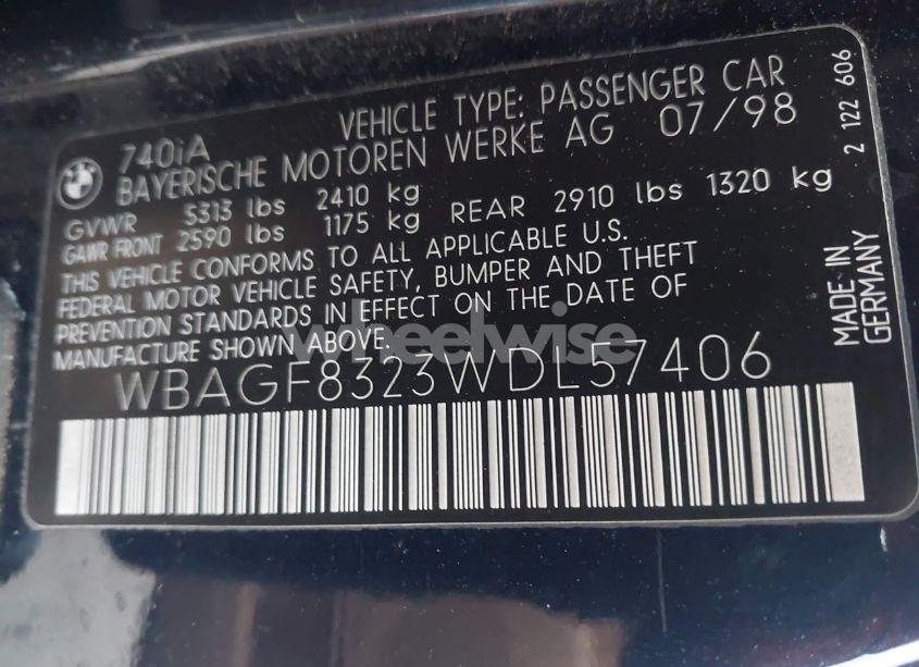 Photo 9 of 1998 Bmw 740ia N/A (VIN WBAGF8323WDL57406)