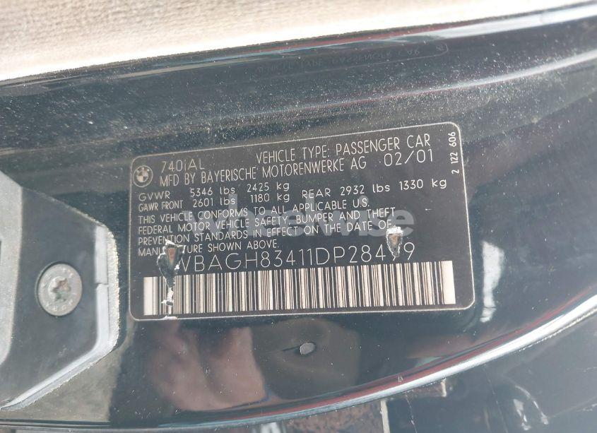 Photo 9 of 2001 Bmw 740il (VIN WBAGH83411DP28499)