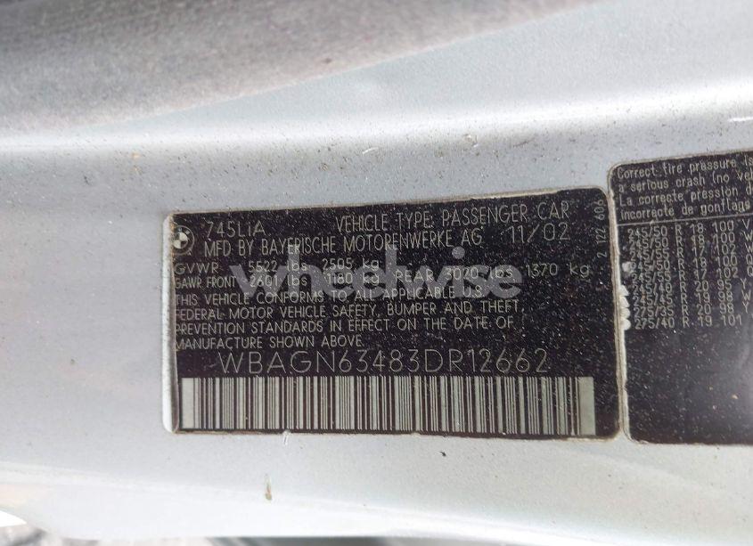 Photo 9 of 2003 Bmw 745li N/A (VIN WBAGN63483DR12662)