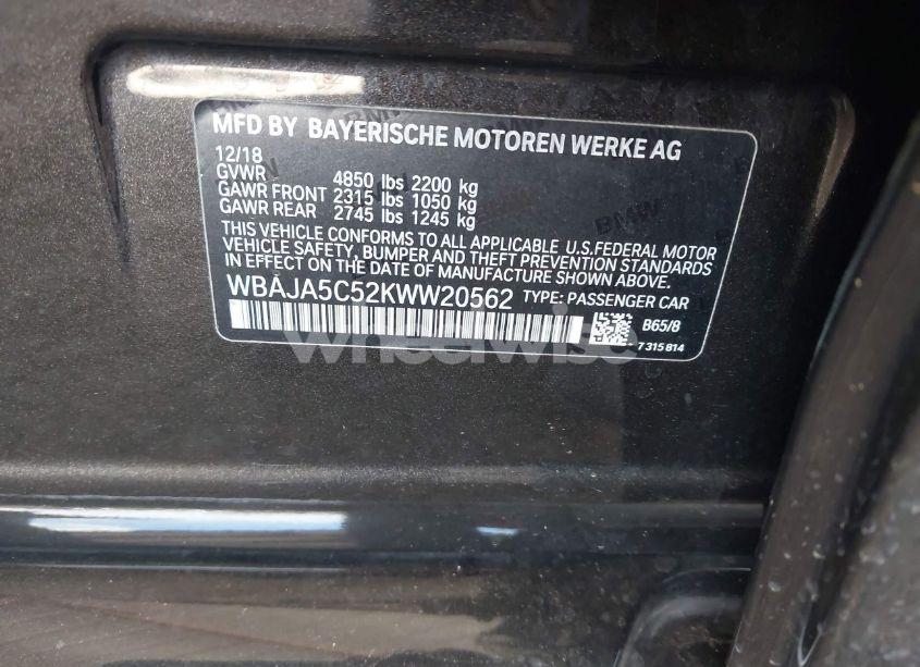 Photo 9 of 2019 Bmw 530i (VIN WBAJA5C52KWW20562)