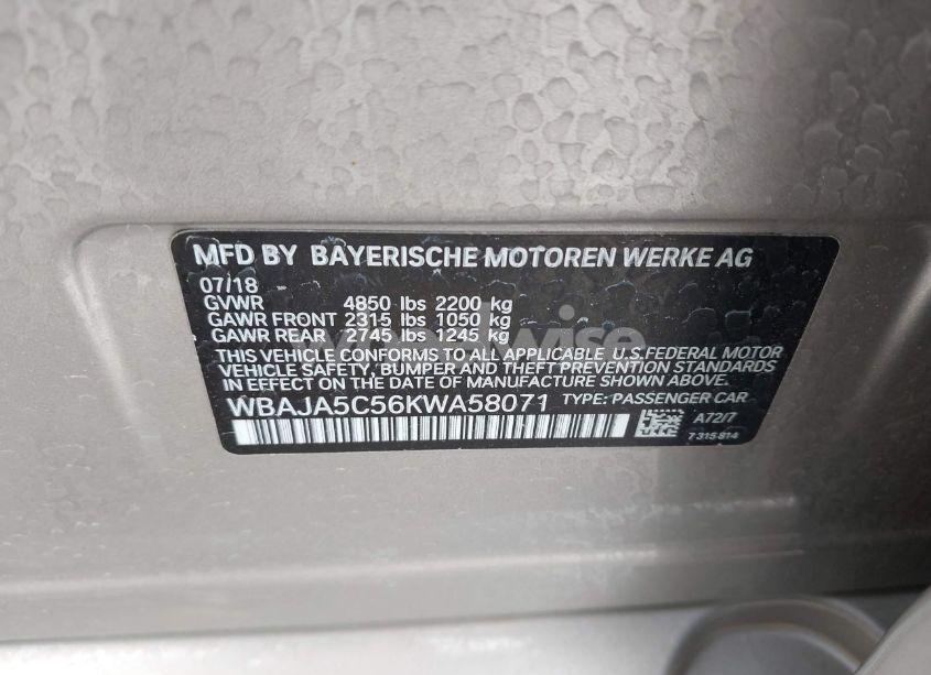 Photo 9 of 2019 Bmw 530i (VIN WBAJA5C56KWA58071)