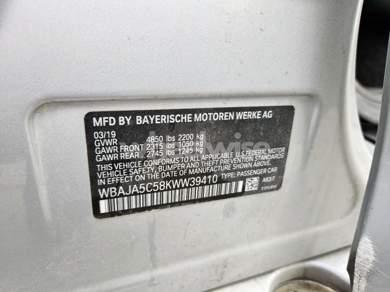 Photo 4 of 2019 BMW 530 I (VIN WBAJA5C58KWW39410)