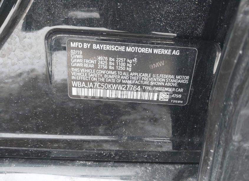 Photo 9 of 2019 Bmw 530i XDRIVE (VIN WBAJA7C50KWW27764)