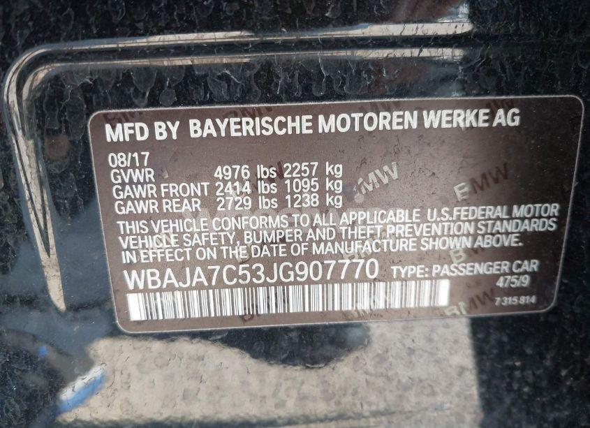 Photo 9 of 2018 Bmw 530i XDRIVE (VIN WBAJA7C53JG907770)