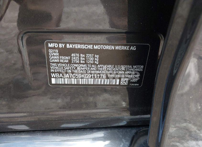 Photo 9 of 2019 Bmw 530i XDRIVE (VIN WBAJA7C59KG911176)