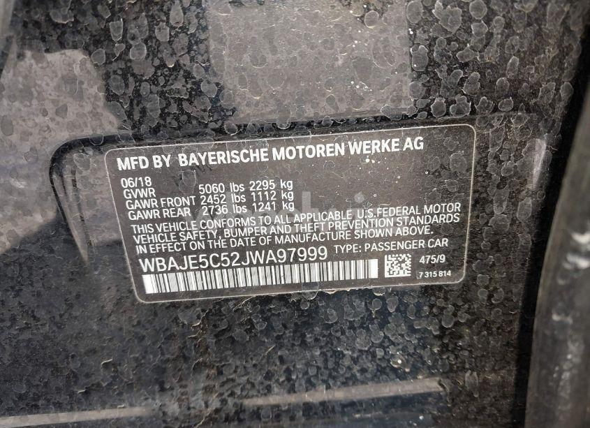 Photo 9 of 2018 Bmw 540i (VIN WBAJE5C52JWA97999)