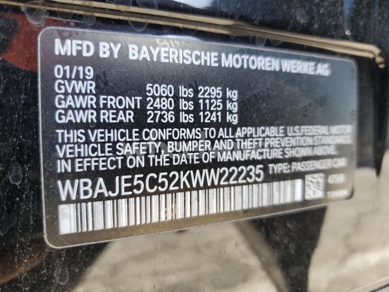 Photo 12 of 2019 BMW 540 I N/A (VIN WBAJE5C52KWW22235)