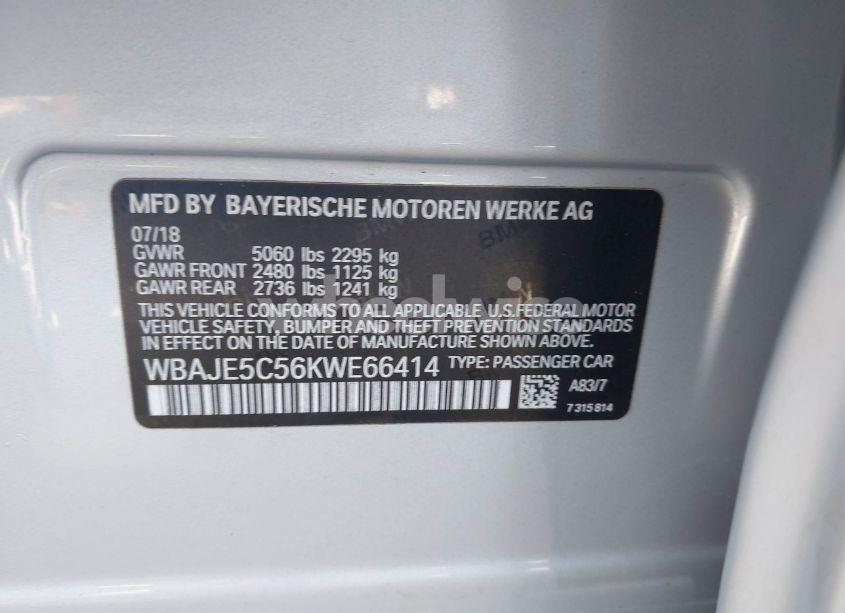 Photo 9 of 2019 Bmw 540i (VIN WBAJE5C56KWE66414)