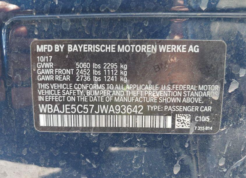 Photo 9 of 2018 Bmw 540i (VIN WBAJE5C57JWA93642)