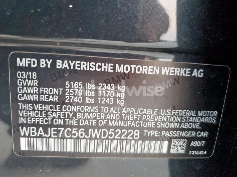 Photo 11 of 2018 BMW 540 XI (VIN WBAJE7C56JWD52228)