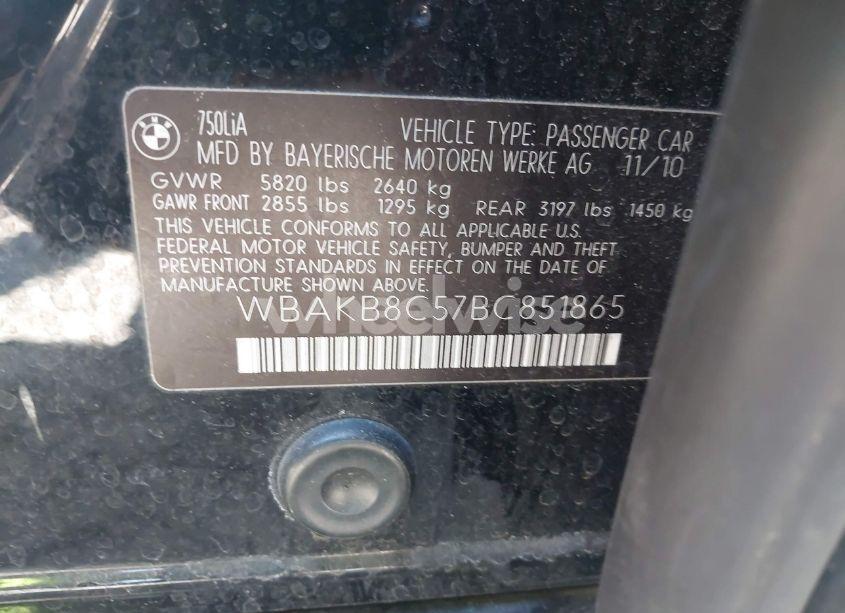 Photo 9 of 2011 Bmw 750li (VIN WBAKB8C57BC851865)