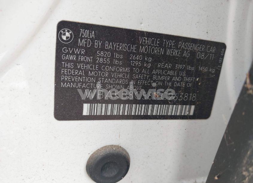 Photo 9 of 2012 Bmw 750li (VIN WBAKB8C58CC963818)