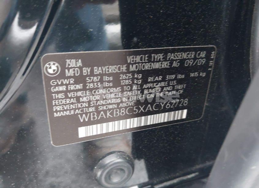 Photo 9 of 2010 Bmw 750li (VIN WBAKB8C5XACY62728)