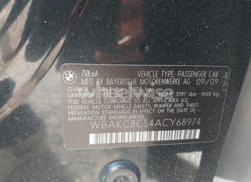 Photo 9 of 2010 Bmw 750li XDRIVE (VIN WBAKC8C54ACY68974)