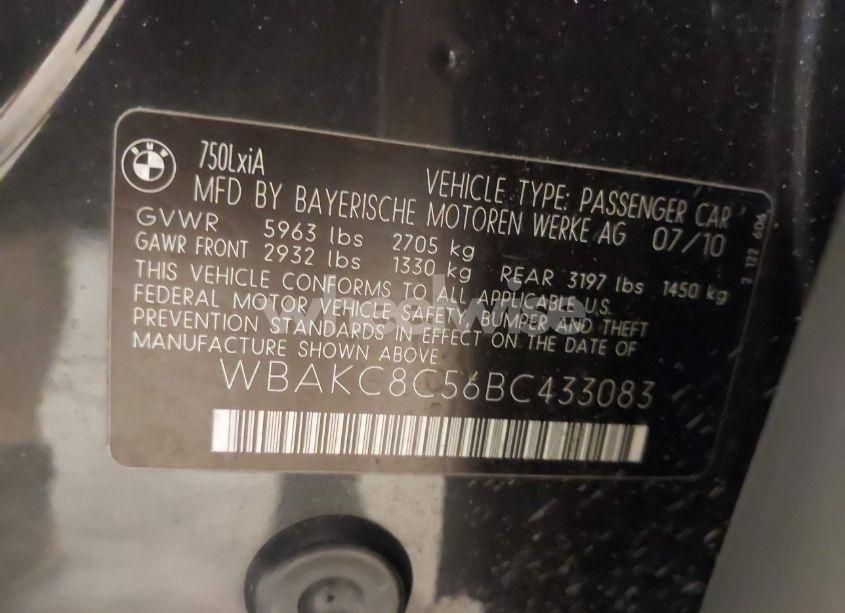 Photo 9 of 2011 Bmw 750li XDRIVE (VIN WBAKC8C56BC433083)