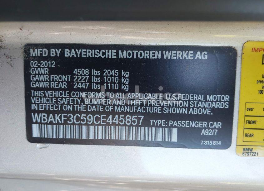 Photo 9 of 2012 Bmw 328i XDRIVE (VIN WBAKF3C59CE445857)
