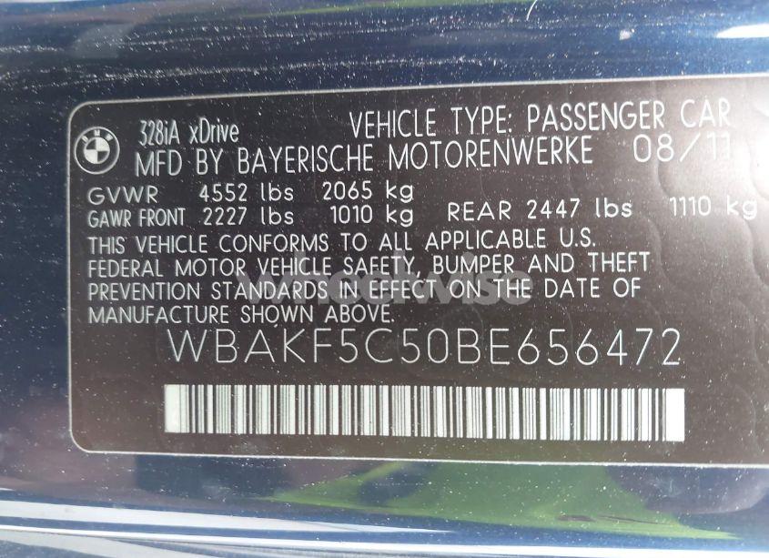 Photo 9 of 2011 Bmw 328i XDRIVE (VIN WBAKF5C50BE656472)