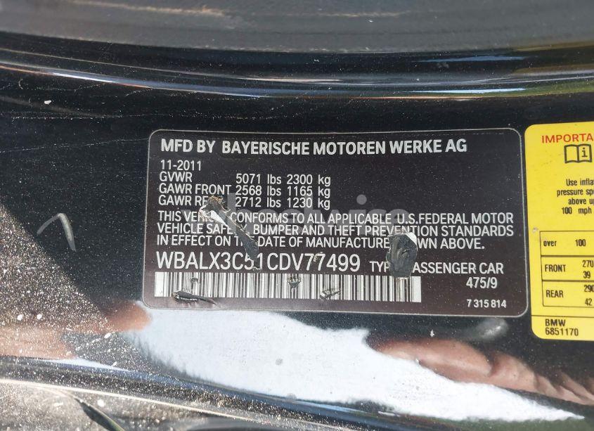 Photo 9 of 2012 Bmw 650i (VIN WBALX3C51CDV77499)