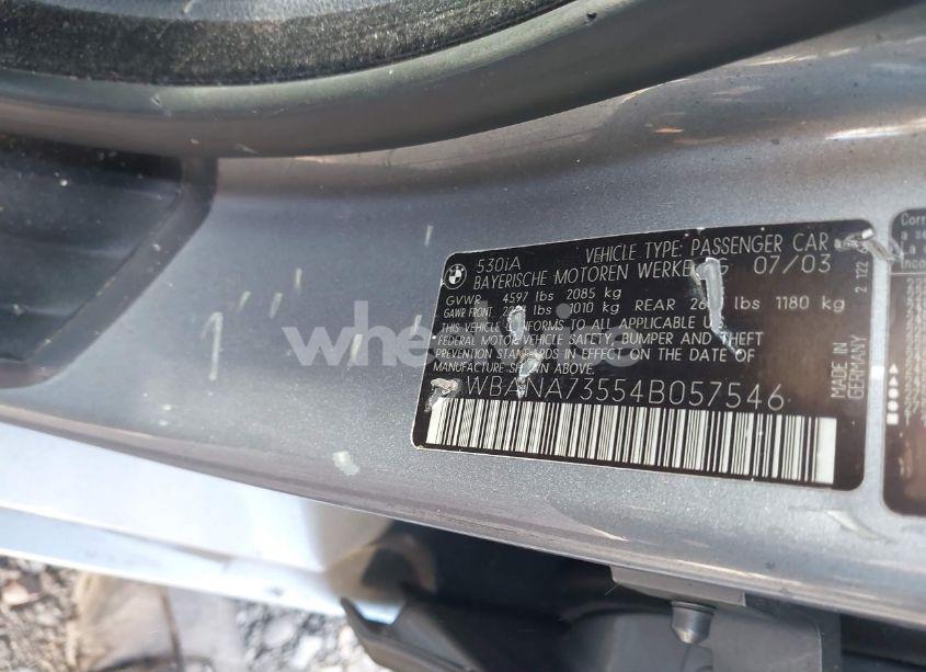 Photo 9 of 2004 Bmw 530i (VIN WBANA73554B057546)