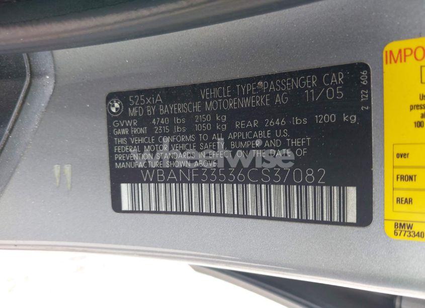 Photo 9 of 2006 Bmw 525xi (VIN WBANF33536CS37082)