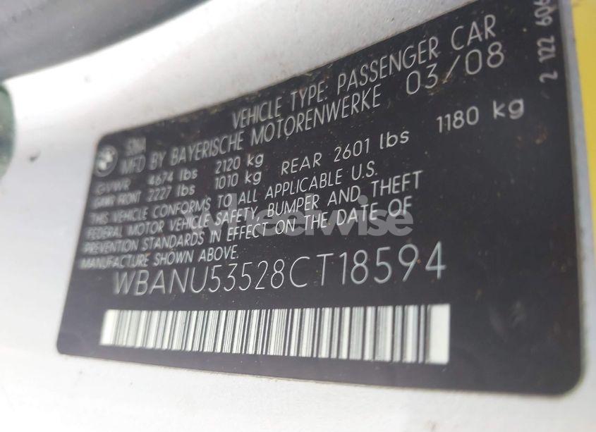 Photo 9 of 2008 Bmw 528i (VIN WBANU53528CT18594)