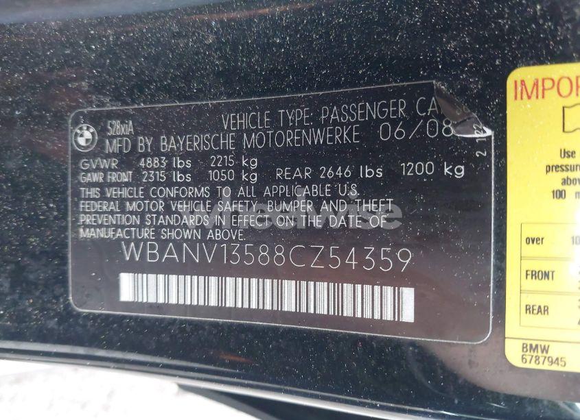 Photo 9 of 2008 Bmw 528xi (VIN WBANV13588CZ54359)