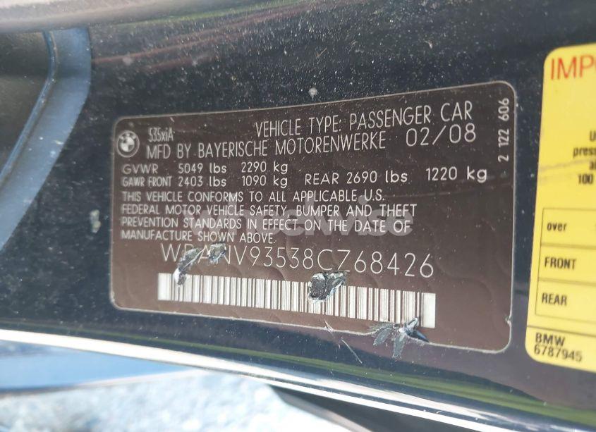 Photo 9 of 2008 Bmw 535xi (VIN WBANV93538CZ68426)