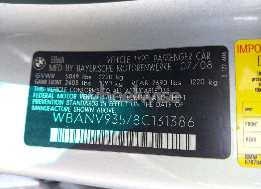 Photo 9 of 2008 Bmw 535xi (VIN WBANV93578C131386)