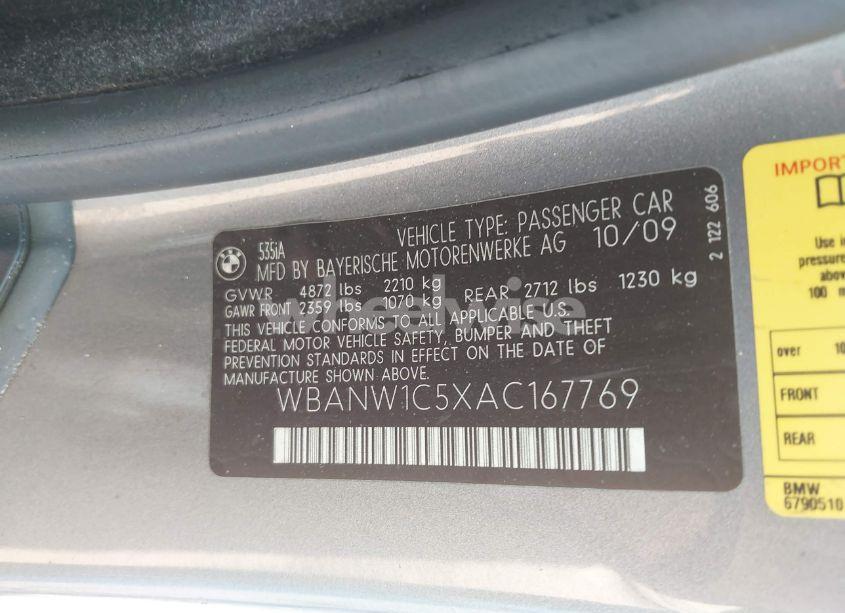 Photo 9 of 2010 Bmw 535i (VIN WBANW1C5XAC167769)