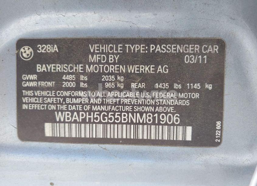 Photo 9 of 2011 Bmw 328i (VIN WBAPH5G55BNM81906)